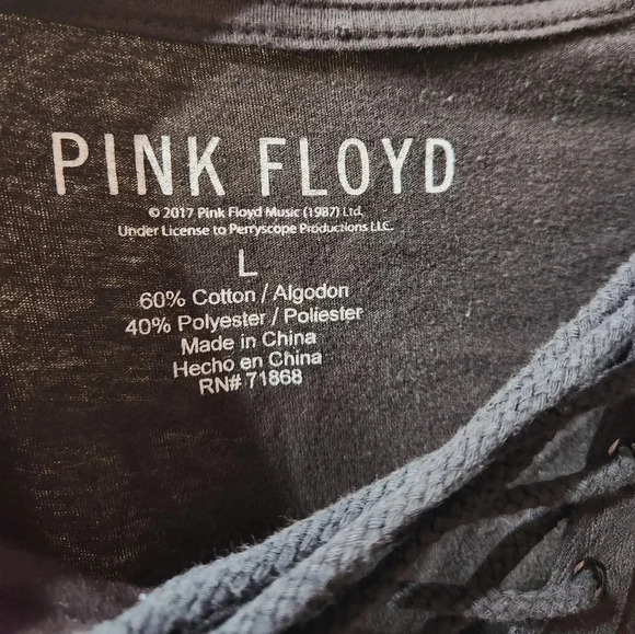 Pink Floyd Dark Side of the Moon World Tour Graphic Lace Up Short Sleeve Top - Picture 4 of 4
